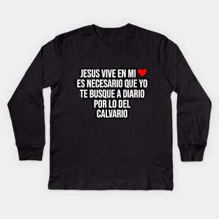 Jesus lives in my heart Kids Long Sleeve T-Shirt